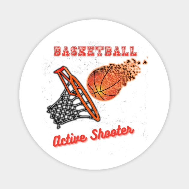 Active Shooter Basketball Magnet by malbajshop